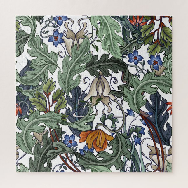 Flowers, art deco, modern, seamless. jigsaw puzzle (Vertical)