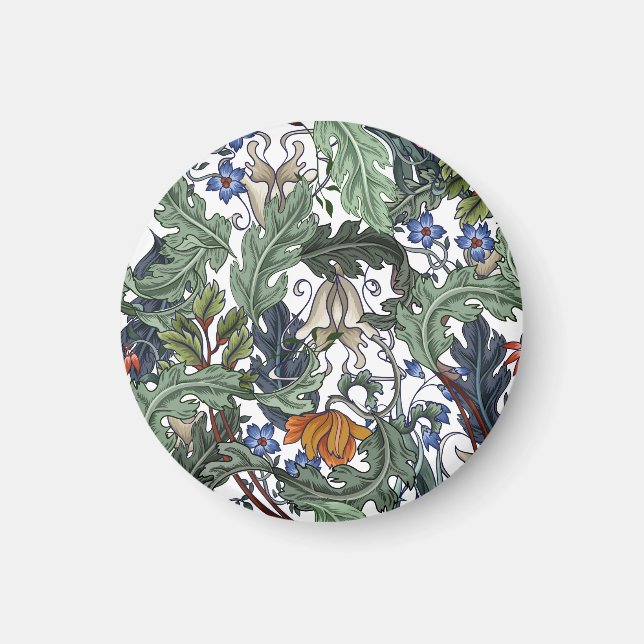 Flowers, art deco, modern, seamless. magnet (Front)