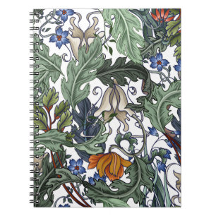 Flowers, art deco, modern, seamless. notebook