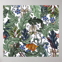 Flowers, art deco, modern, seamless.