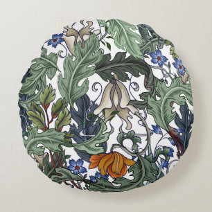 Flowers, art deco, modern, seamless. round cushion