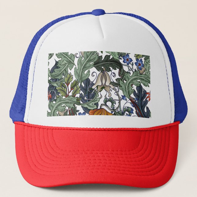 Flowers, art deco, modern, seamless. trucker hat (Front)