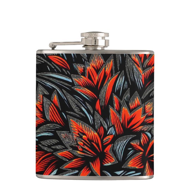 Flowers Art Hip Flask (Front)