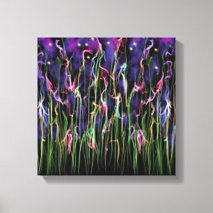 Flowers At Midnight Abstract Canvas Print