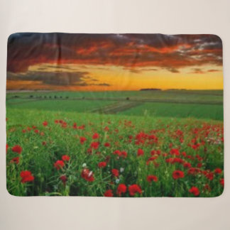 FLOWERS at SUNSET Sherpa Blanket
