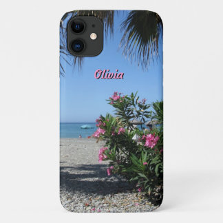 Flowers at the Beach and your Name iPhone 11 Case