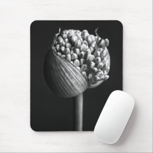 Flowers B&W Allium Flower Bud Mouse Mat