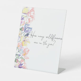 Flowers baby shower Guess how many wildflowers Pedestal Sign