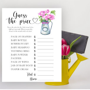 Flowers baby shower Guess the price! Game