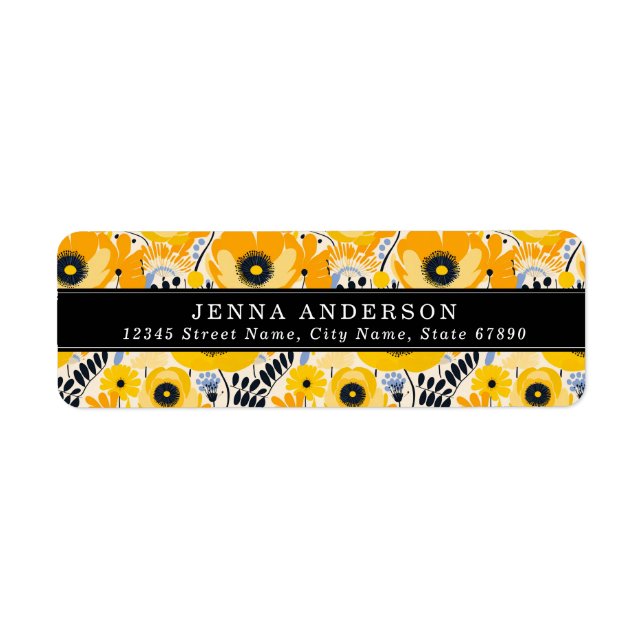 Flowers Background Address Label (Front)
