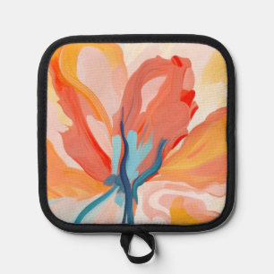 Flowers backgrounds abstract painting pot holder