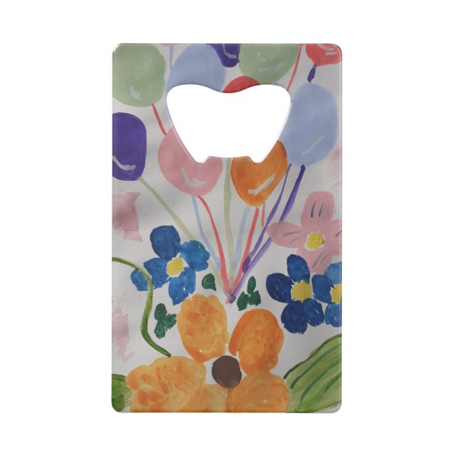 Flowers & Balloons Bottle Opener (Front)