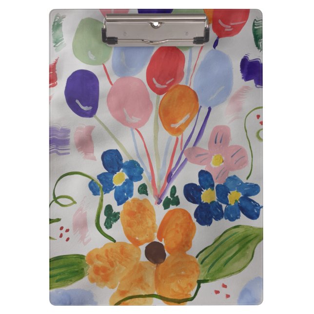 Flowers & Balloons Clipboard (Front)