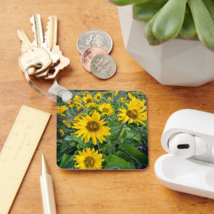 Flowers Balsomroot Columbia River, Oregon Key Ring