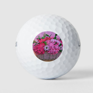 Flowers basket painting golf balls