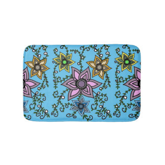 flowers bath mat