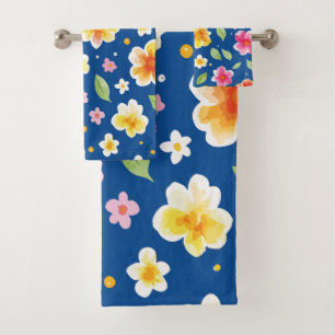 Flowers Bath Towel Set