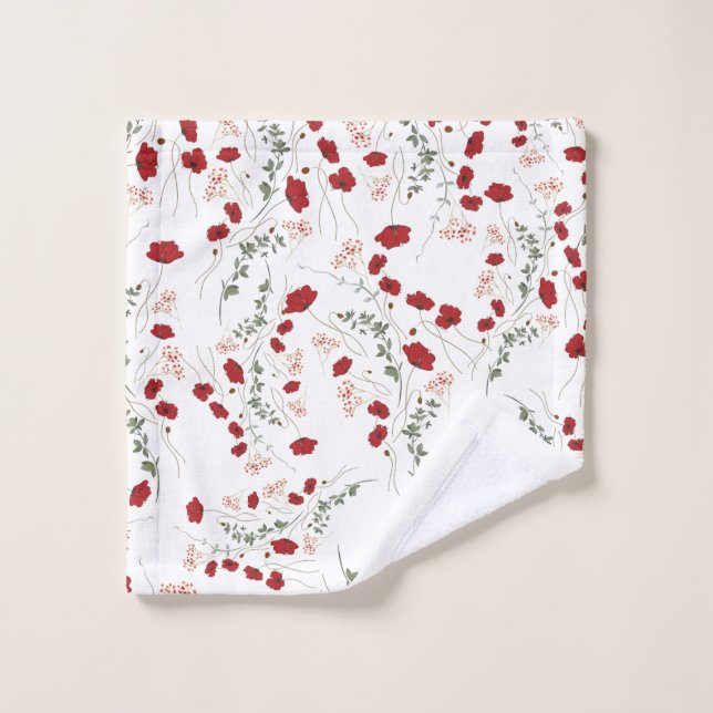 Flowers Bathroom Accessories Bath Towel Set (Wash Cloth)