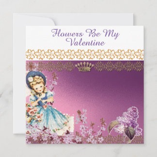 Flowers Be My Valentine Purple Lilac Dear Daughter Holiday Card