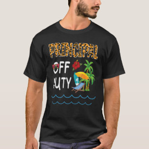 Flowers Beach Trees Summer Break Vacation Principa T-Shirt