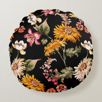 Flowers beautiful pattern seamless. Fabric texture Round Cushion