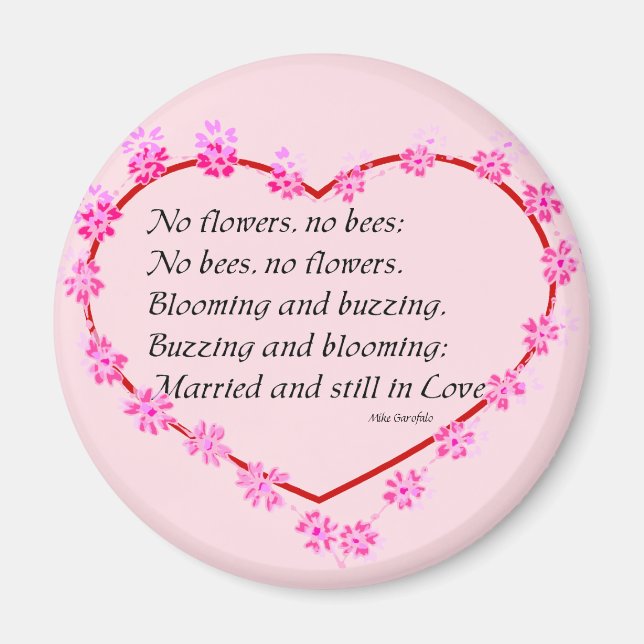 Flowers Bees Love Magnet (Front)
