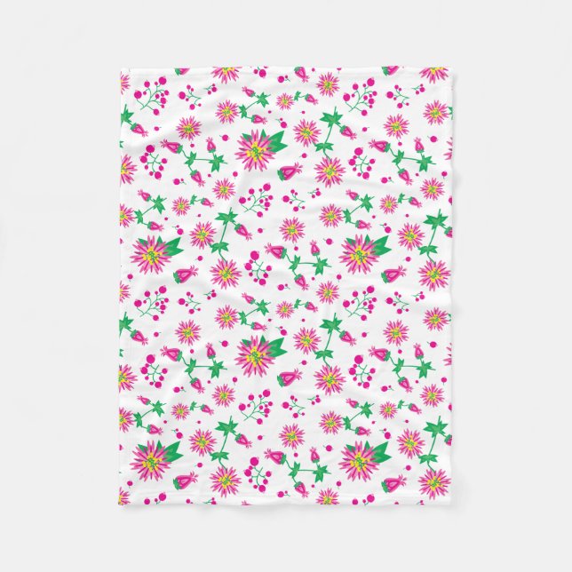 Flowers & Berries Fleece Blanket (Front)