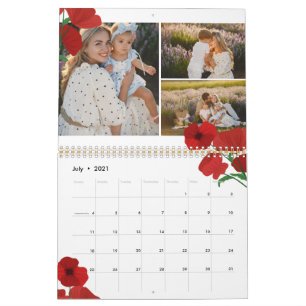 Flowers Berries & Greenery Photo Collage Calendar