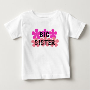 Flowers Big Sister Baby T-Shirt