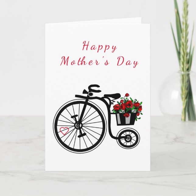 Flowers Bike Mother's Day Card (Front)