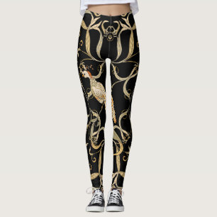 Flowers & Birds: Nouveau Style Vintage Leggings