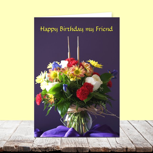 Flowers Birthday Card for Friend (Creator Uploaded)