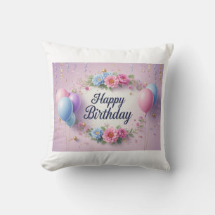 Flowers birthday luxurious elegant extravagant  cushion