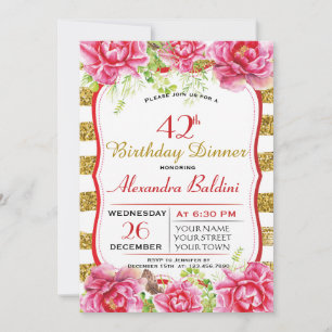 FLOWERS  BIRTHDAY PARTY INVITATION