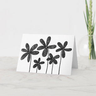 Flowers - Black and White Card