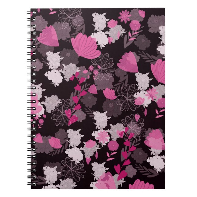 flowers black notebook (Front)