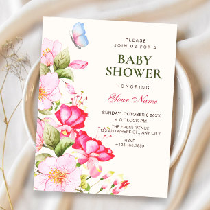 Flowers bloom baby shower invitation