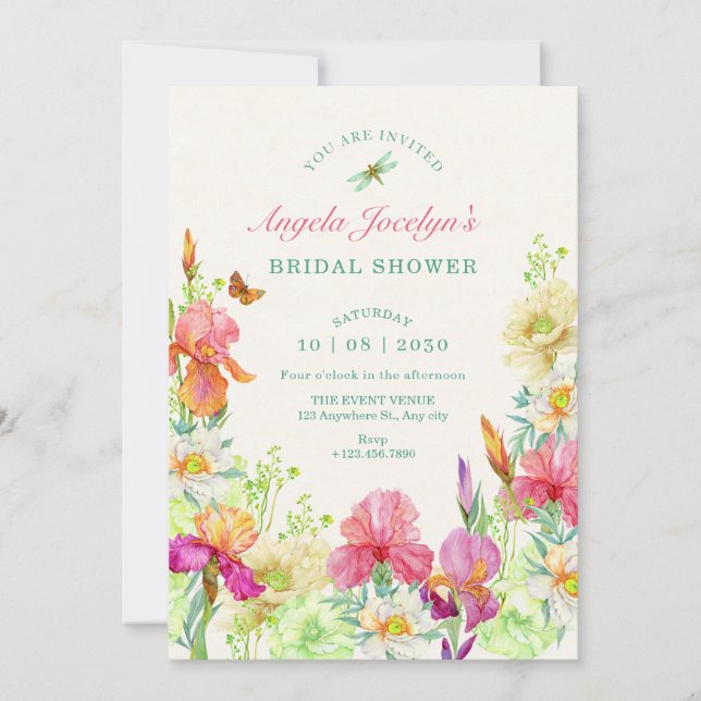 Flowers bloom  invitation (Front)