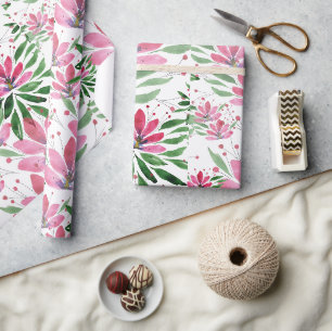 Flowers Bloom Original Art Work Watercolor Wrapping Paper