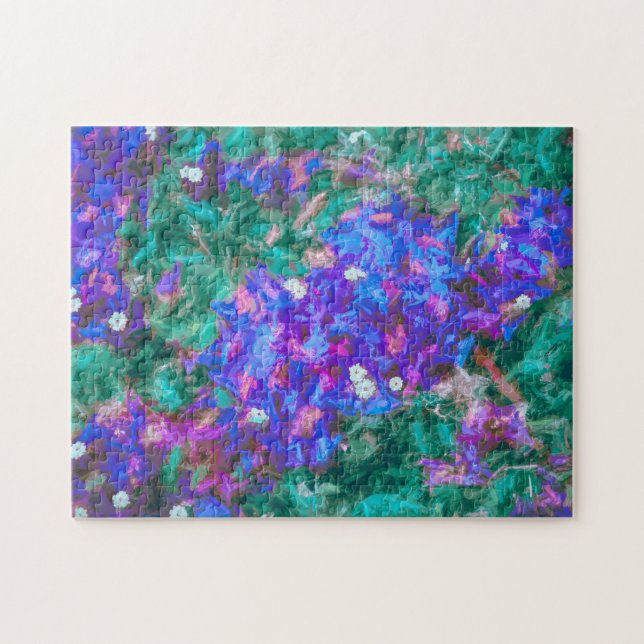 Flowers Blue Bougainvillea Watercolor Floral Jigsaw Puzzle (Horizontal)