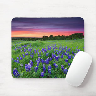 Flowers   Bluebonnets at Sunset Texas Mouse Mat
