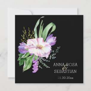 *~*Flowers Boho AR15 QR RSVP Wedding Invitation