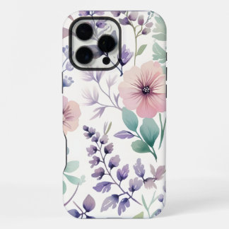 Flowers, Botanical Pattern, Pastel Colour iPhone 16 Pro Max Case