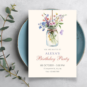 Flowers bouquet birthday invitation