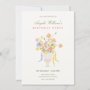 Flowers bouquet birthday invitation