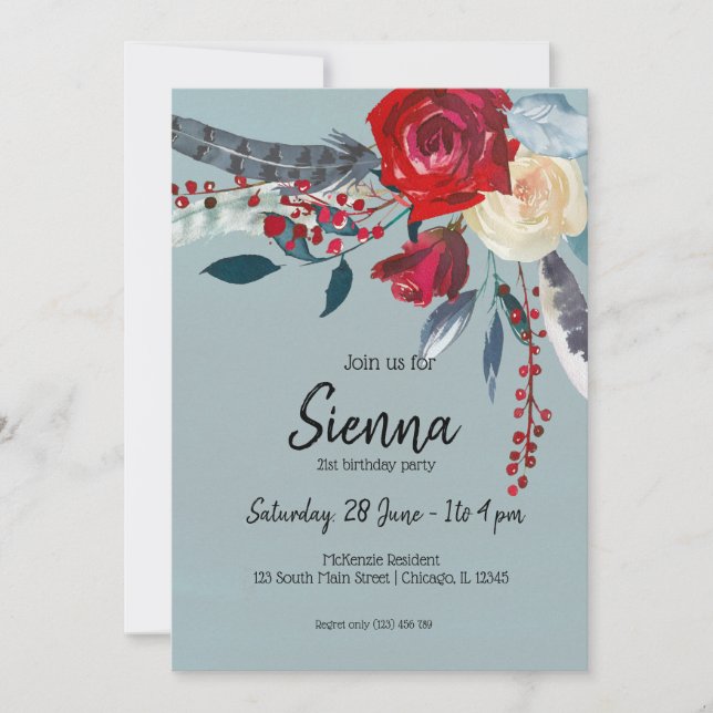 Flowers bouquet for all occasions invitation (Front)