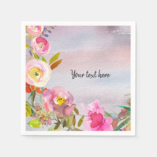 Flowers bouquet for all occasions napkin (Front)