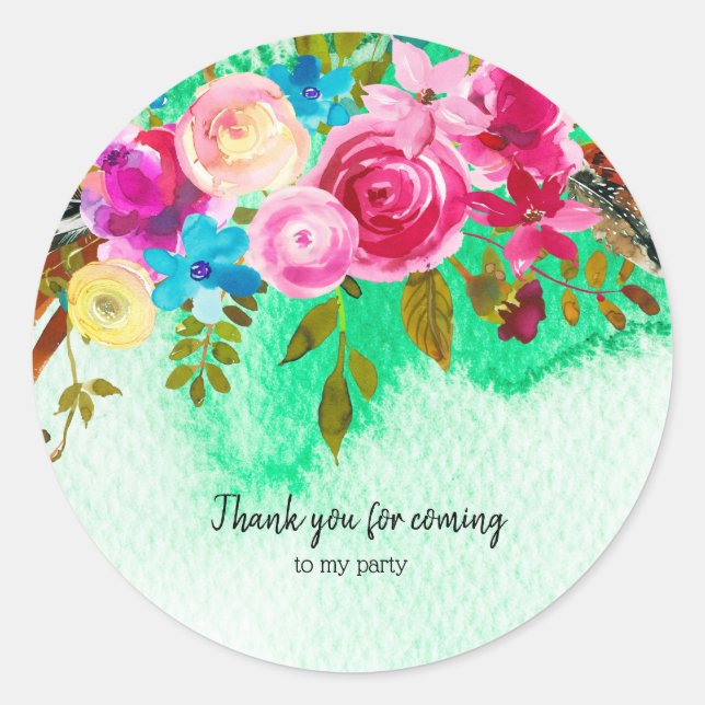 Flowers bouquet for all occassions classic round sticker (Front)