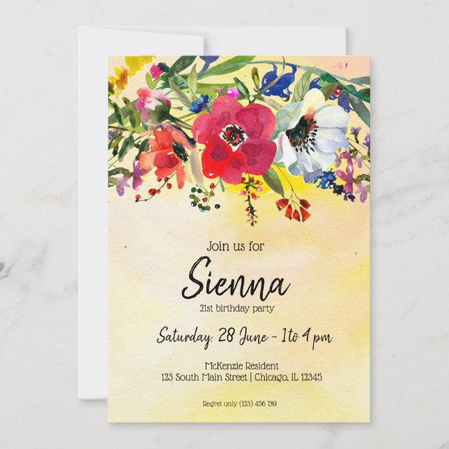 Flowers bouquet for all occassions invitation (Front)