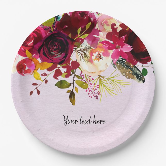 Flowers bouquet for all occassions paper plate (Front)